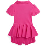 Ralph Lauren Bebis Shortall Bright Pink W/ White 2