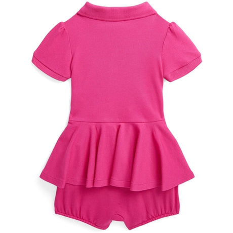 Ralph Lauren Bebis Shortall Bright Pink W/ White 2