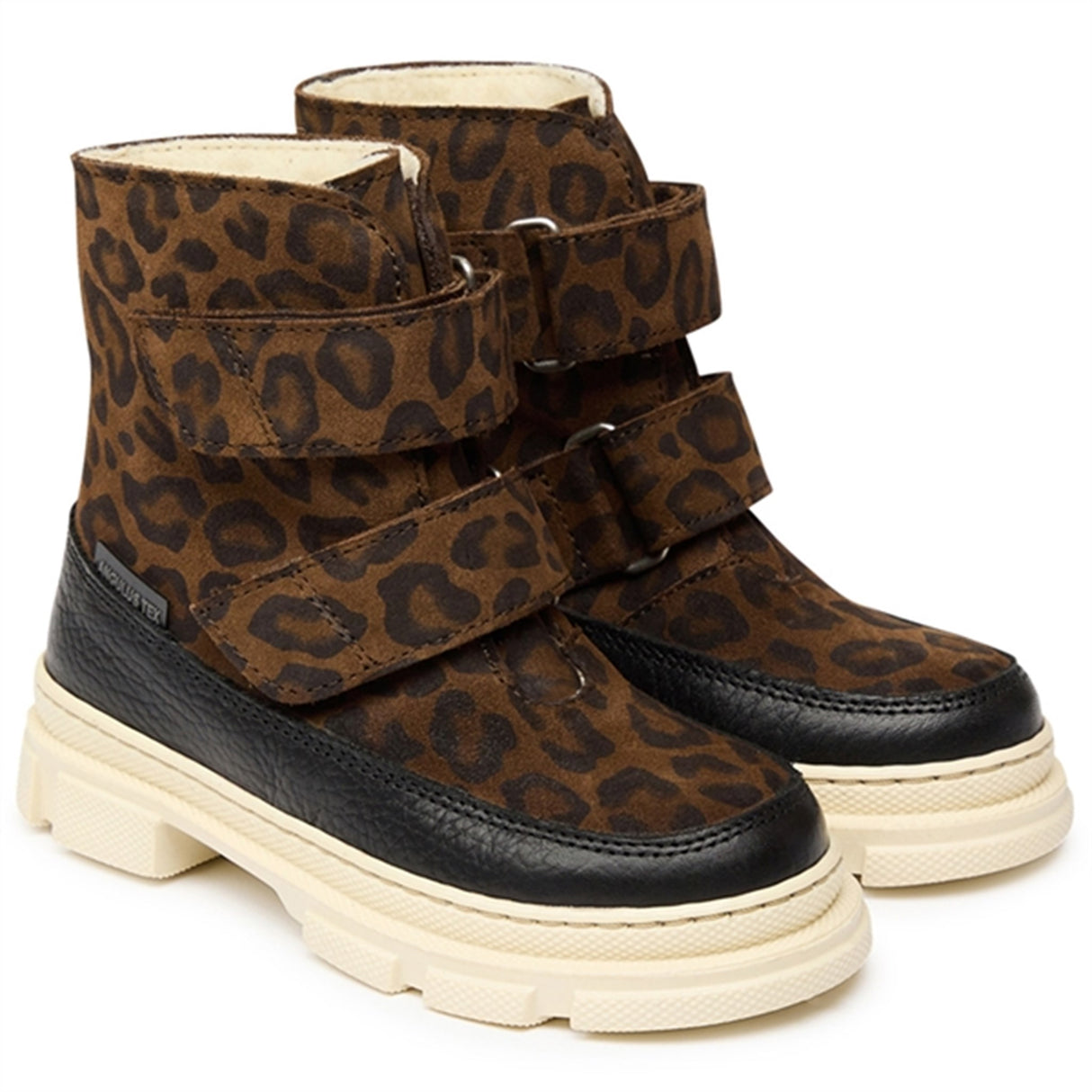 Angulus Tex-Støvle Med Kardborreband Og Uldfoer Black/ Brown leo