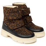 Angulus Tex-Støvle Med Kardborreband Og Uldfoer Black/ Brown leo