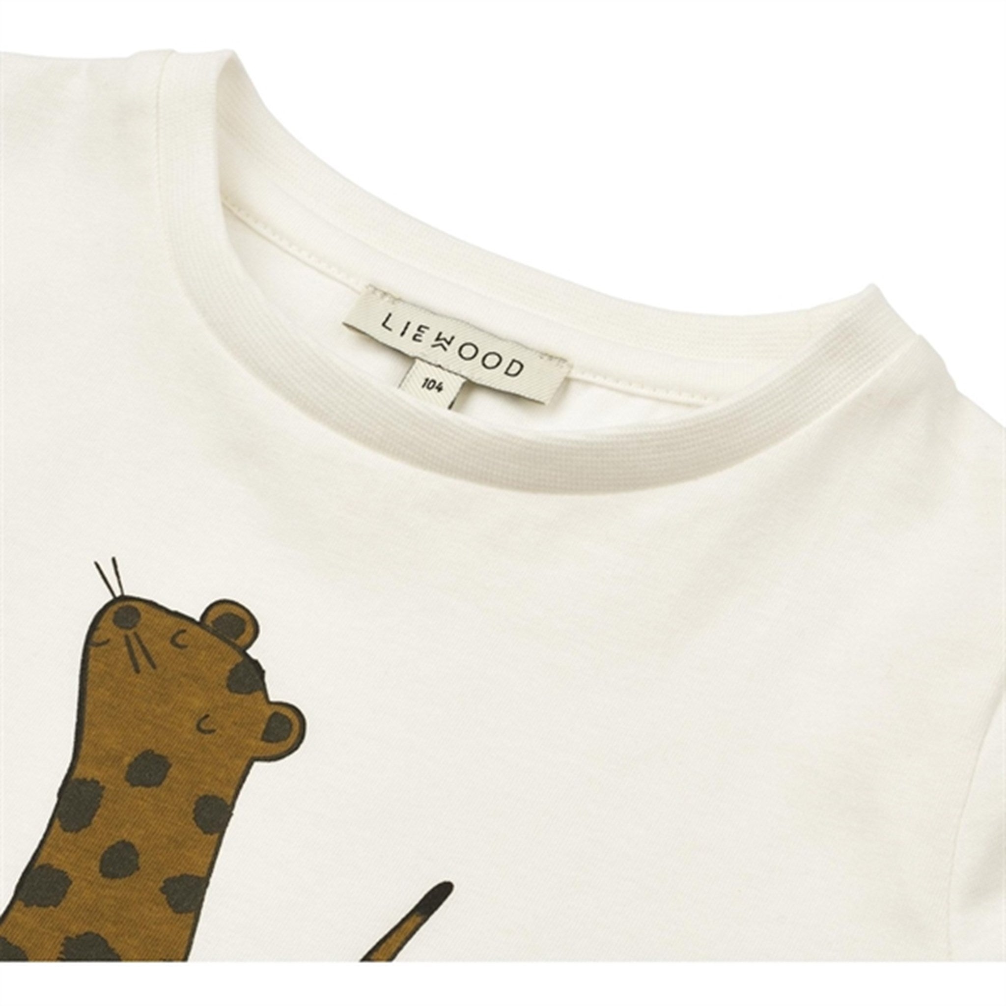 Liewood Leopard/Crisp White Apia Bebis Placement T-shirt 3