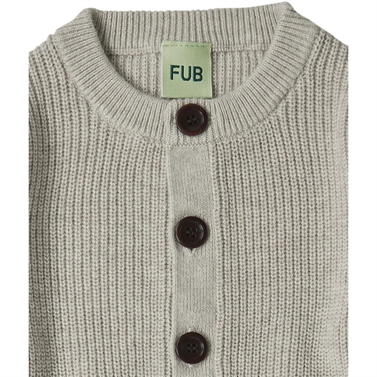 FUB Taupe Melange Bebis Rib Cardigan 2