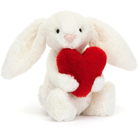 Jellycat Bashful Kanin Love med Hjerte Creme 18 cm