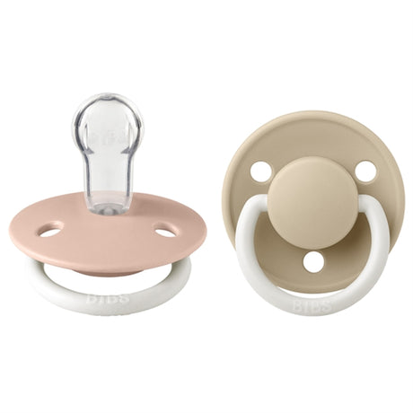 Bibs De Lux Silikone Nappar Glow 2-pack rund Blush/Vanilla