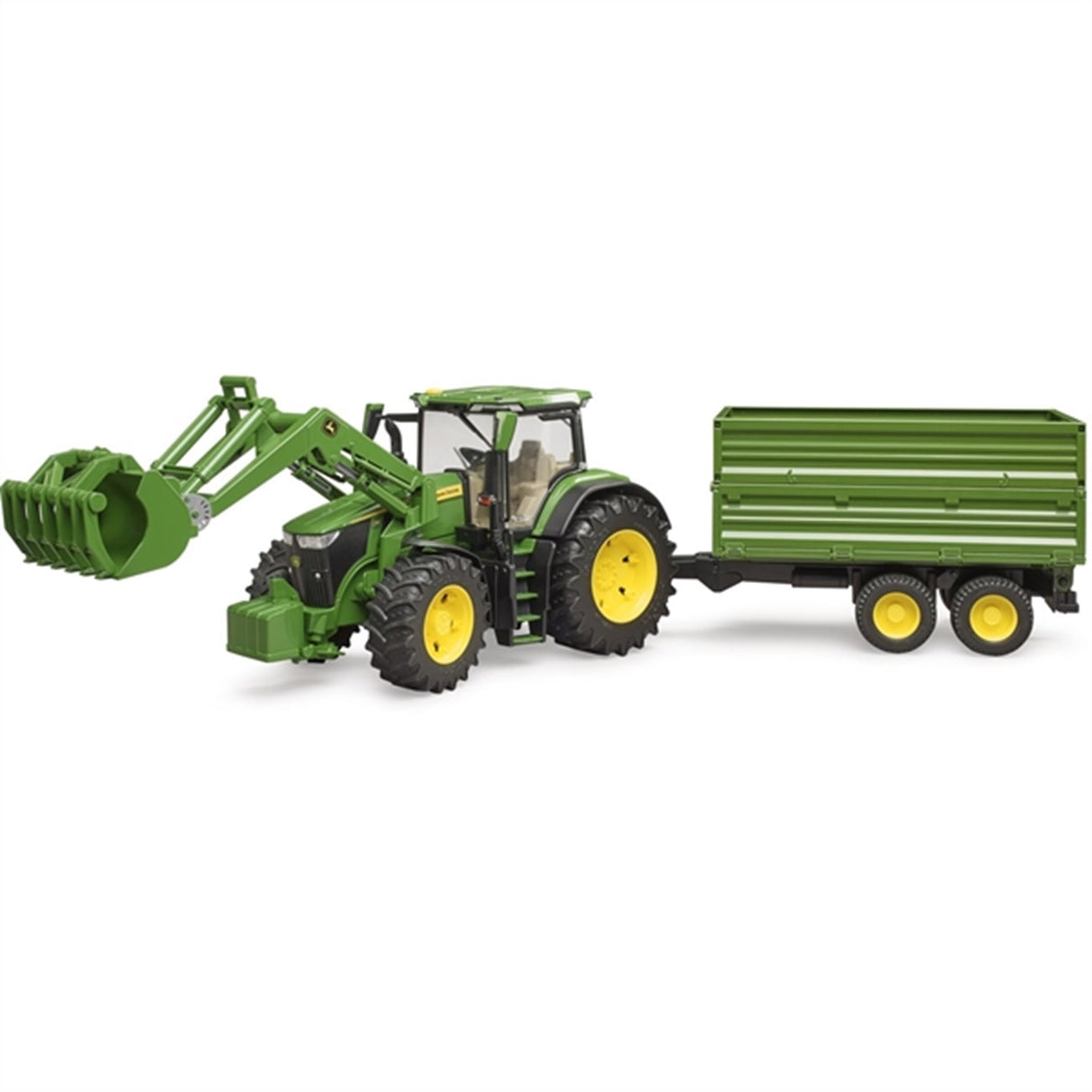 Bruder John Deere 7R 350 with Frontloader and Tipping Trailer