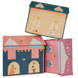 RICE Castle Theme Raffia Kurvehus til Förvaring 3-pack