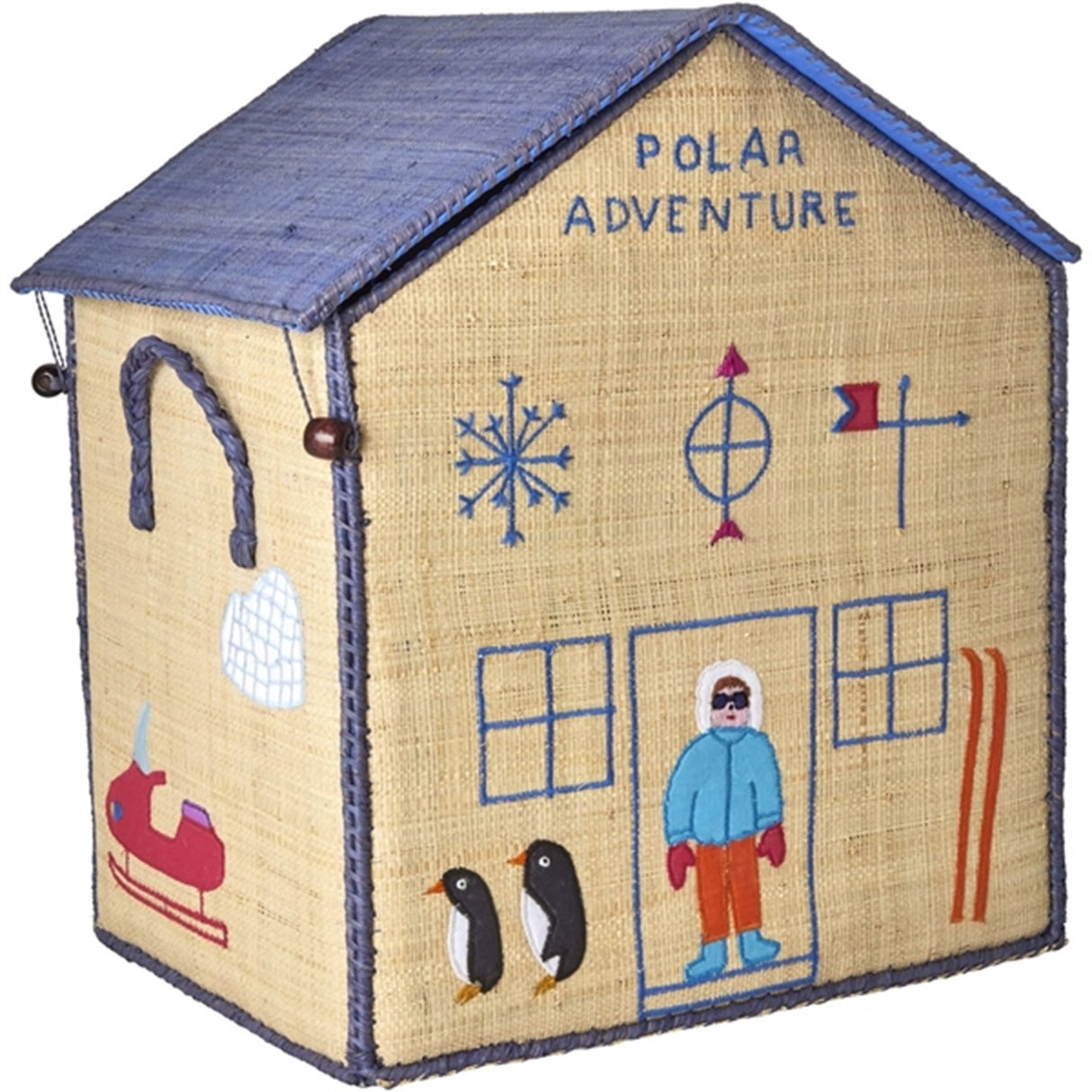 RICE Adventure Theme Raffia Kurvehus til Förvaring 3-pack