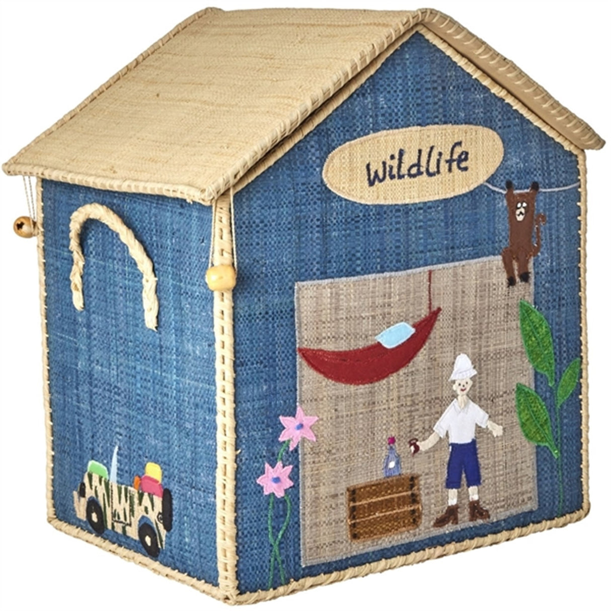 RICE Adventure Theme Raffia Kurvehus til Förvaring 3-pack