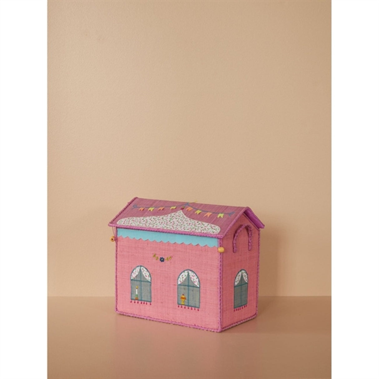 RICE Castle Theme Raffia Kurvehus til Förvaring 3-pack