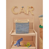 RICE Blue/Nature Firkantet Förvaringskorg Lille