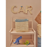 RICE Nature/Blue Firkantet Förvaringskorg Lille