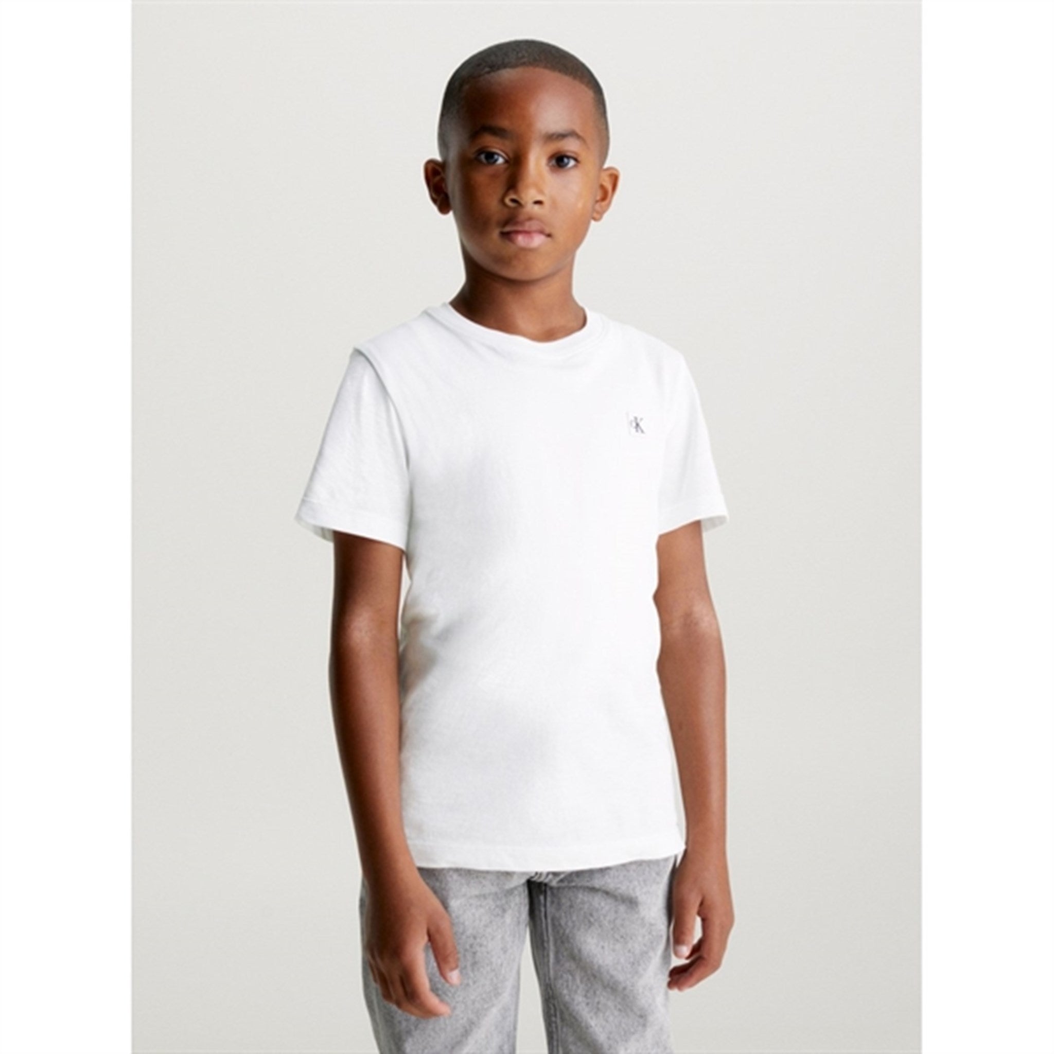 Calvin Klein Monogram Mini Badge T-Shirt Bright White 3