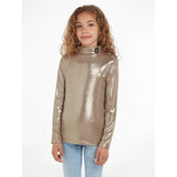 Calvin Klein Metallic Coated Mockneck Tröja Frosted Almond 4