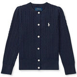 Polo Ralph Lauren Mini Cable Stickad Cardigan Hunter Navy