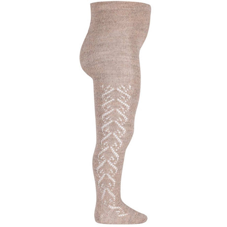 Cóndor Ull Tights m. Hålmönster Nougat