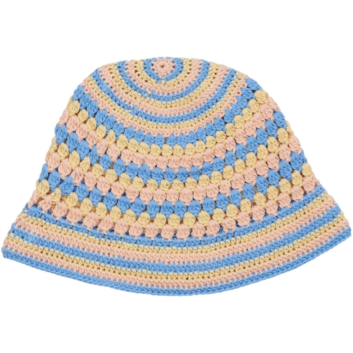 Copenhagen Colors Sky Blue/Pale Yellow/Dusty Rose Comb. Mössa Virkad