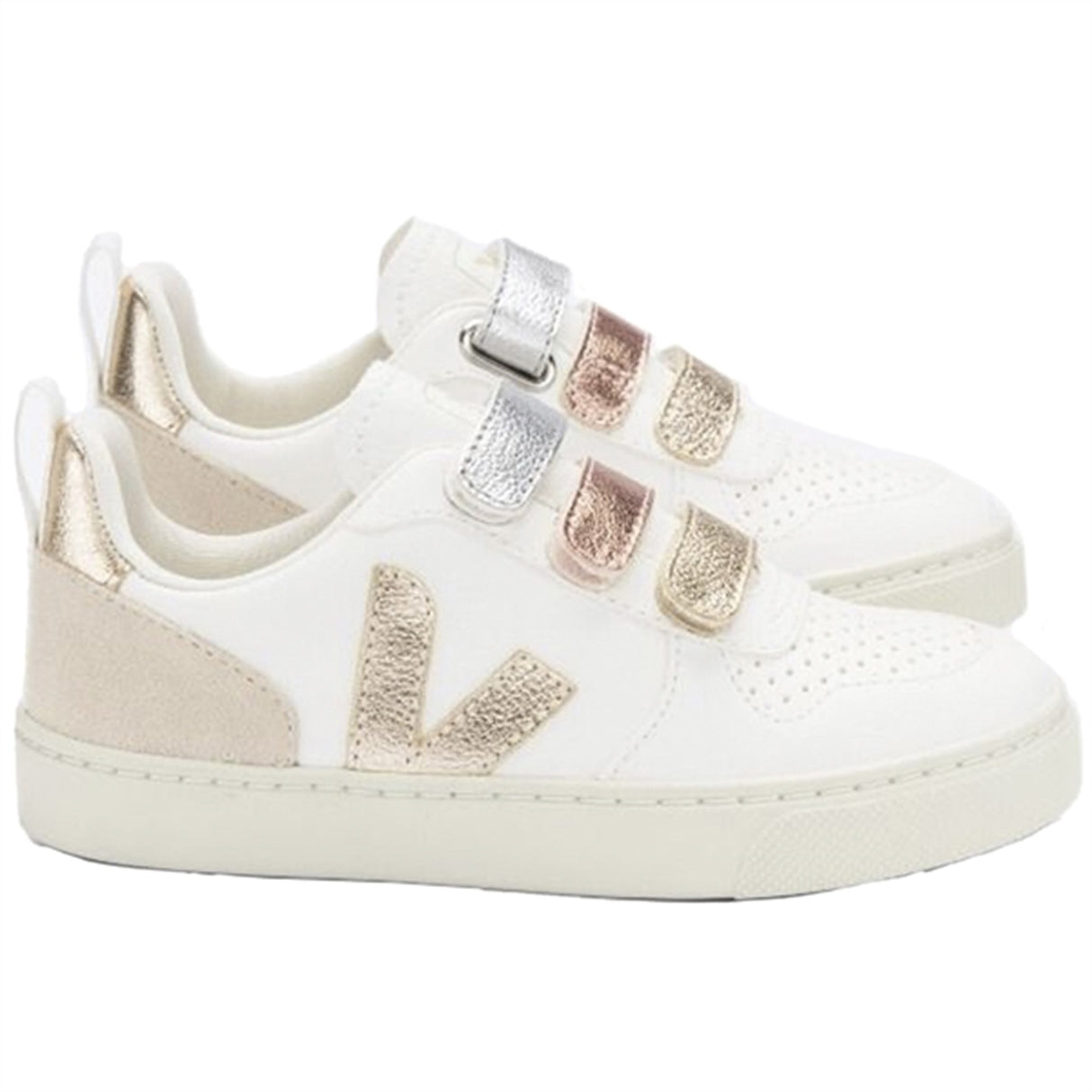 Veja V-10 Chromefree Multico White Shiny Sneakers