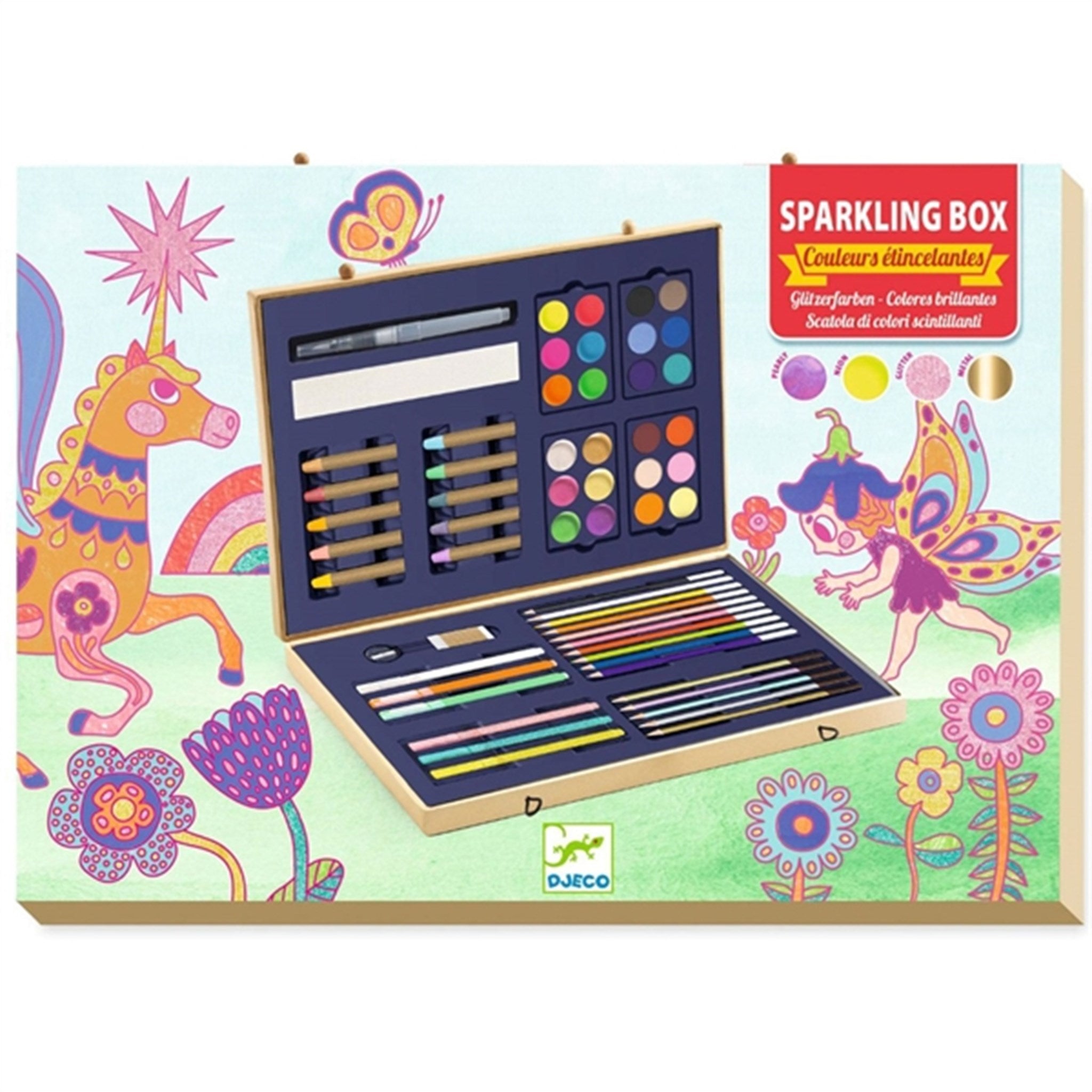 Djeco Creative Colors Resväska Med Glitterfärger