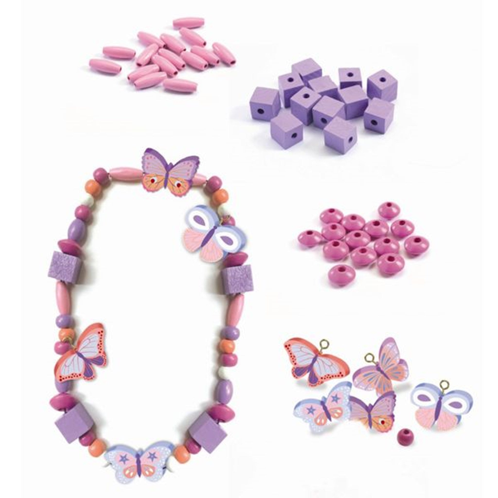 Djeco Perles Wooden Beads Butterflies 2