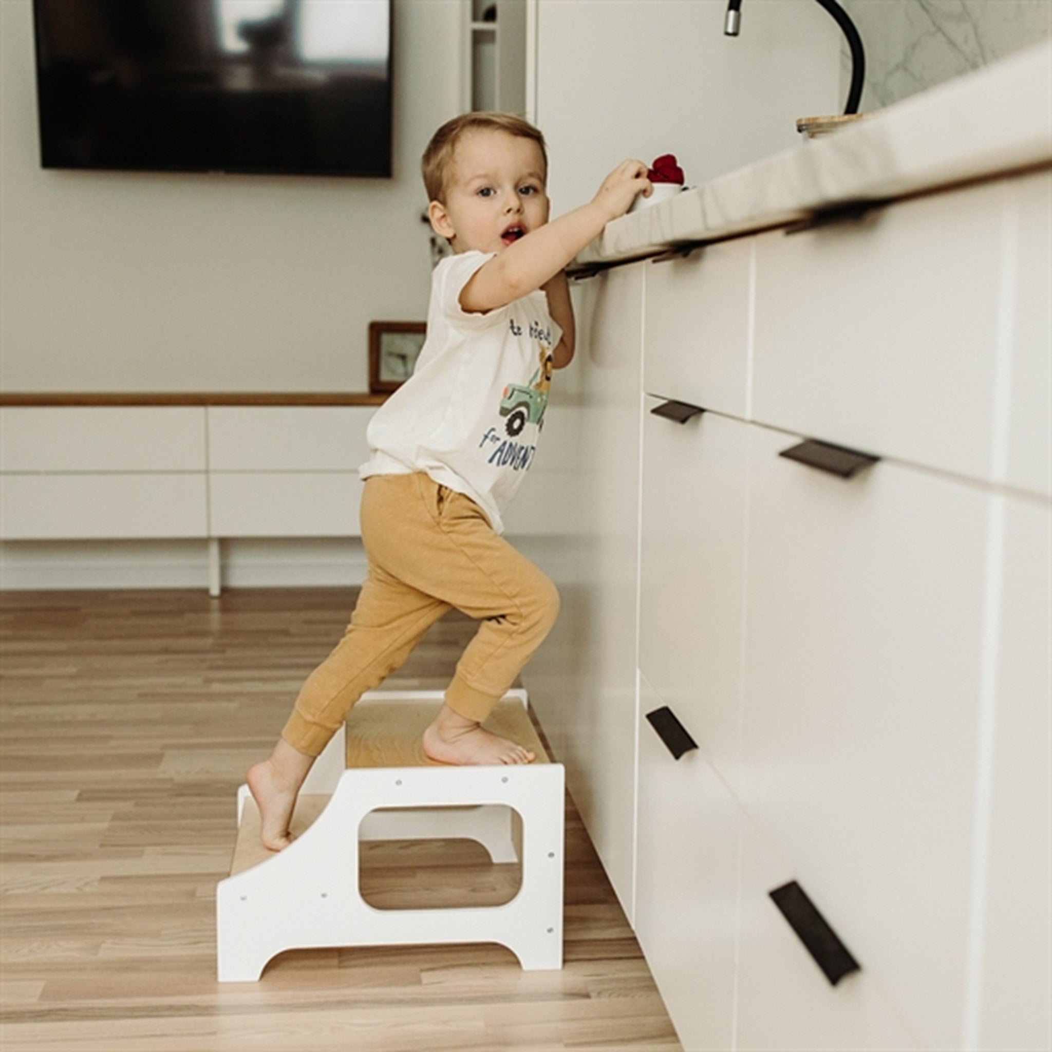 Duck Woodworks Step Stool White 3