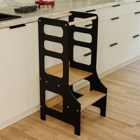 Duck Woodworks Adjustable Kitchen Tower Black