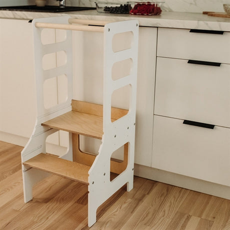 Duck Woodworks Adjustable Kitchen Tower White