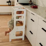 Duck Woodworks Adjustable Kitchen Tower White