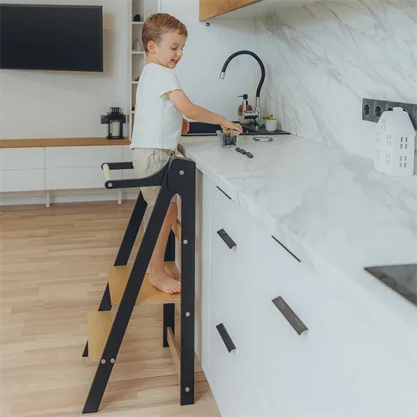 Duck Woodworks Transformable Kitchen Tower Black