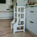 Duck Woodworks Foldable Kitchen Tower w. Slide White 7