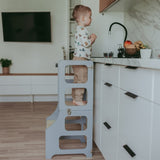 Duck Woodworks Foldable Kitchen Tower w. Slide Grey 4