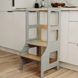 Duck Woodworks Adjustable Kitchen Tower Grey