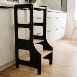 Duck Woodworks Adjustable Kitchen Tower Black