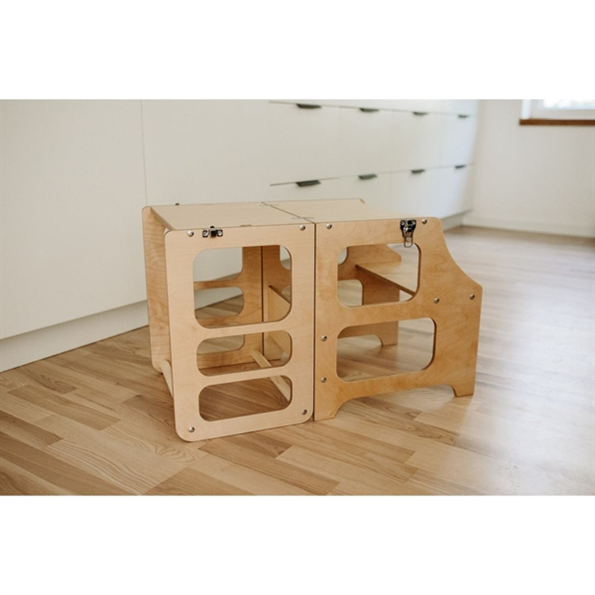 Duck Woodworks Foldable Kitchen Tower Natural