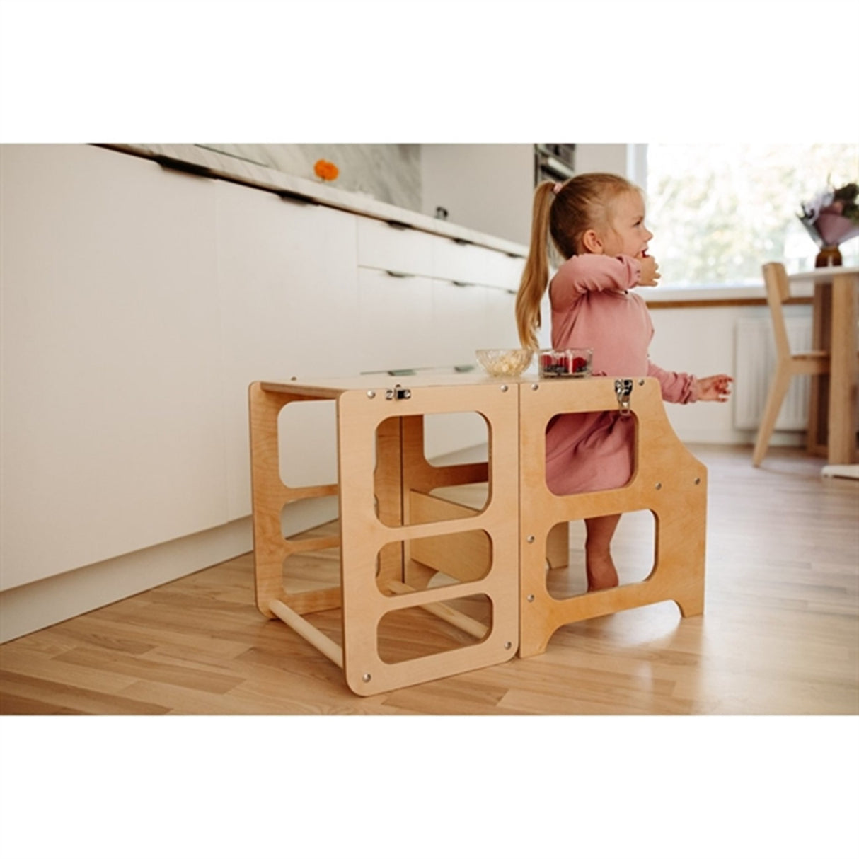 Duck Woodworks Foldable Kitchen Tower Natural