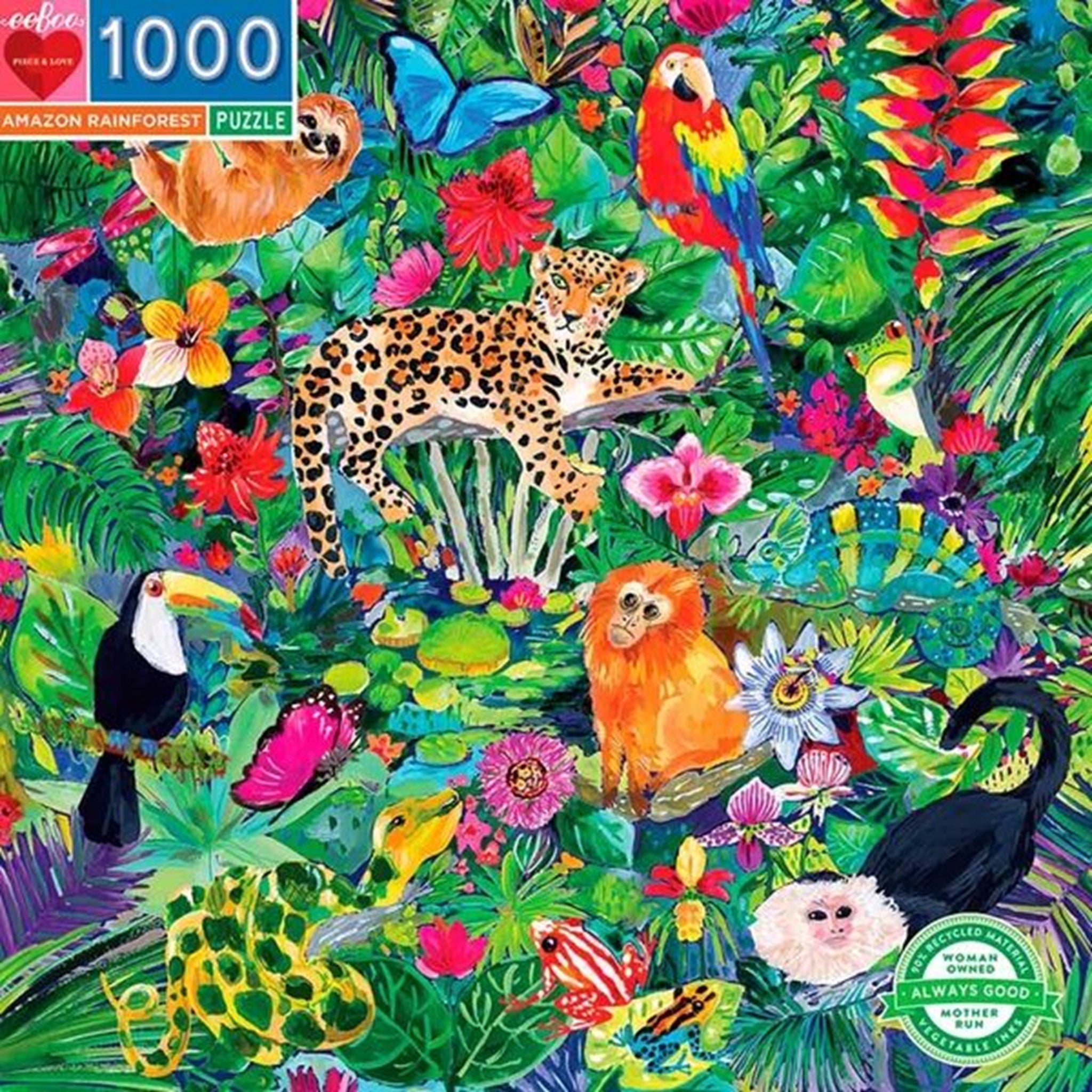 Eeboo Puzzle 1000 Pieces - Amazonas Rainforest