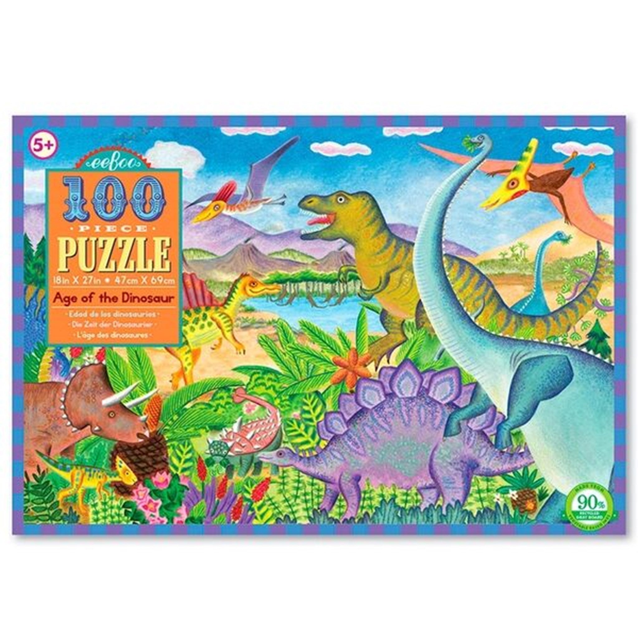 Eeboo Puzzle 100 Pieces - Dinosaurs