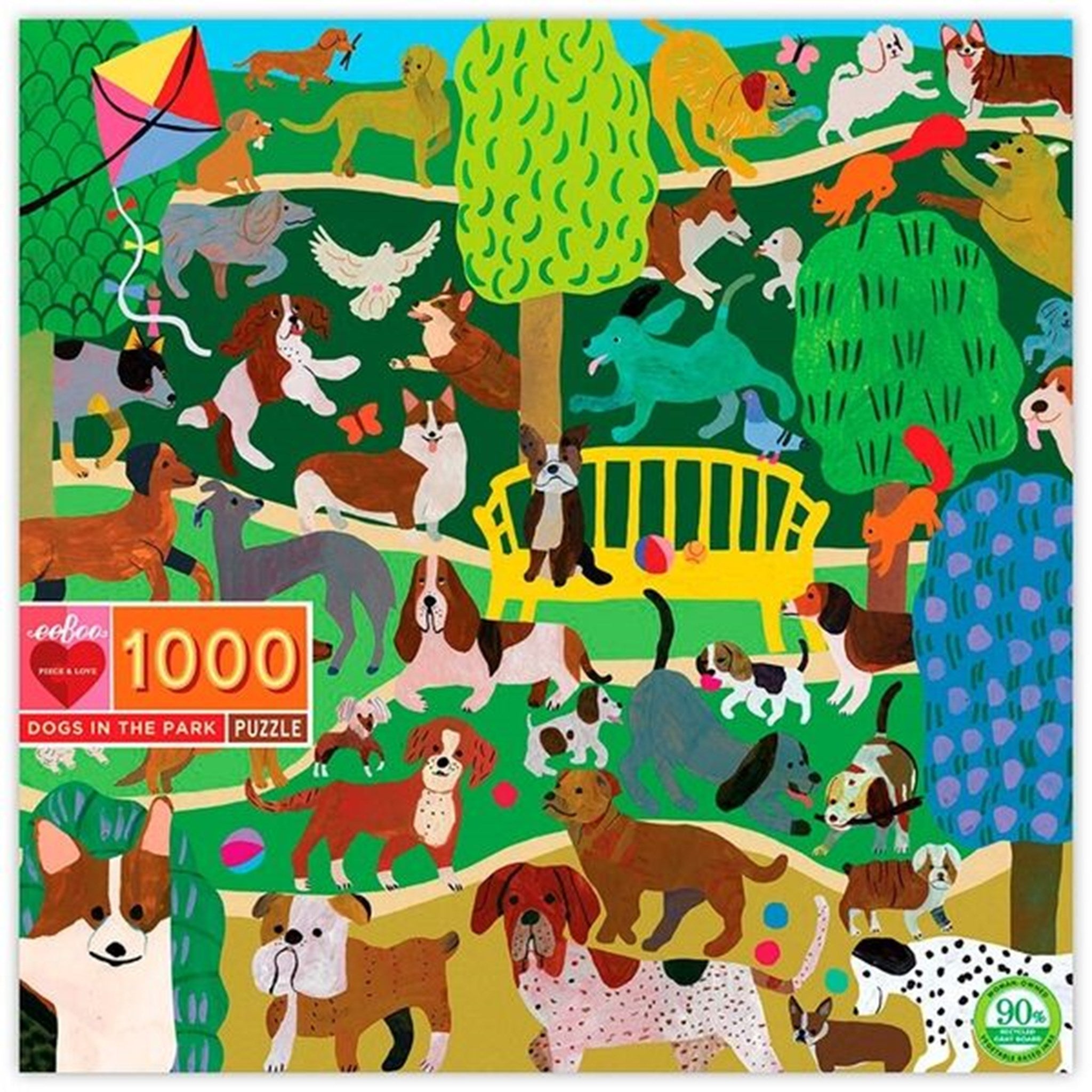 Eeboo Puzzle 1000 Pieces - Dogs in the Park