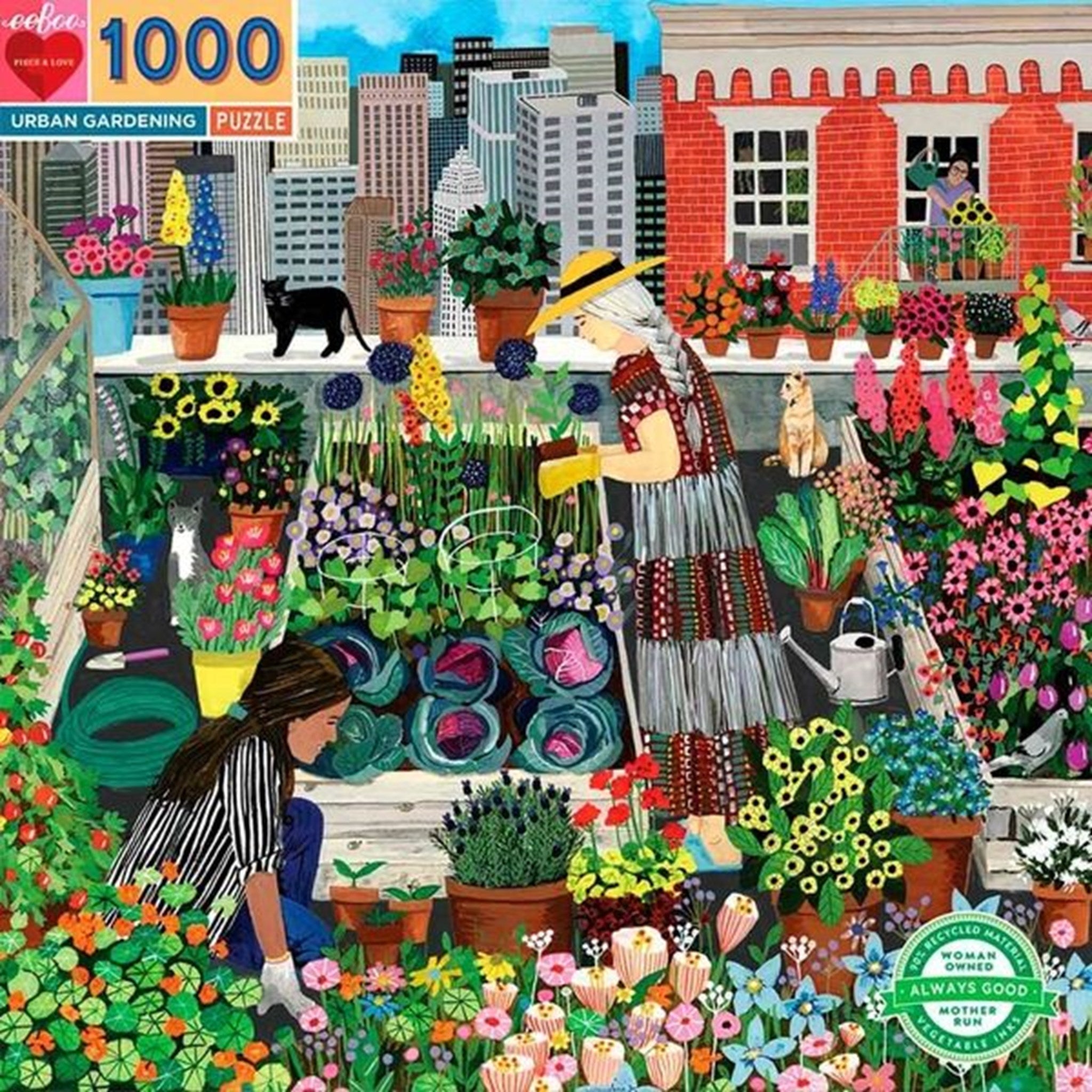 Eeboo Puzzle 1000 Pieces - Urban Gardening