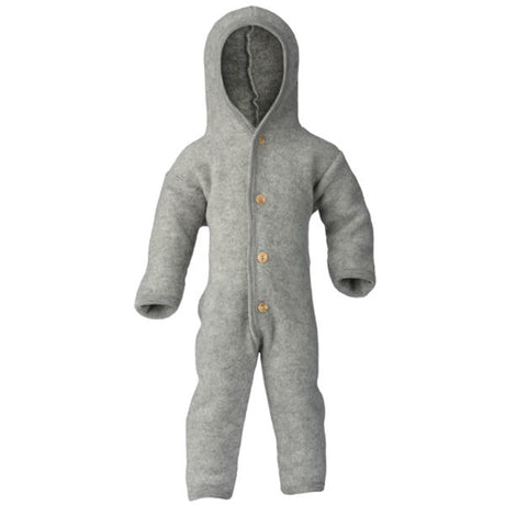 Engel Hooded Overall m. Knappar Light Grey Mélange