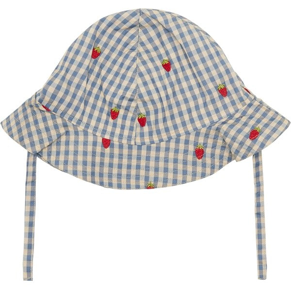 Flöss Polly Solhatt Berry/Blue Gingham