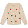 Fliink Sandshell/High Risk Red Strawberry Favo Embr. Stickat Cardigan