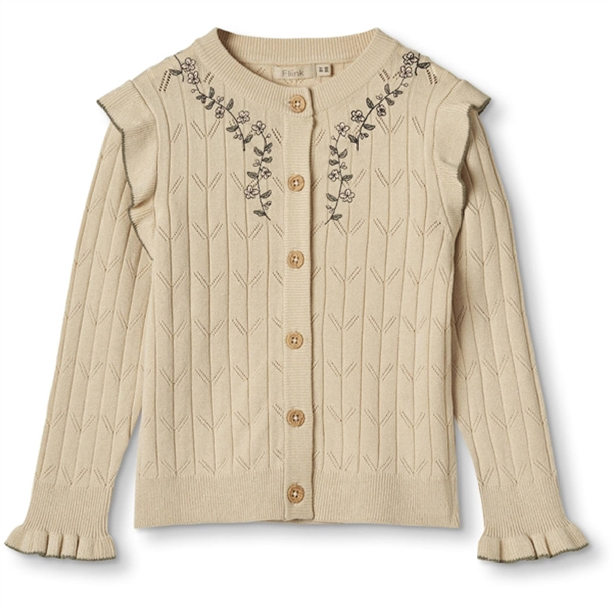 Fliink Sandshell Sunny Embroidered Cardigan