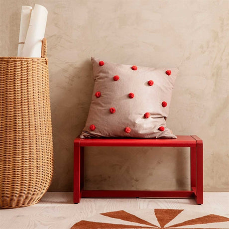 Ferm Living Dot Tufted Kudde Camel/Red