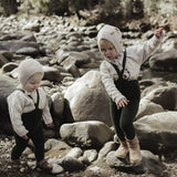 Silly Silas Teddy Warmy Footed Tights Dark Forest Green