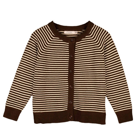 Fliink Chicory Coffee W. Sand Stripes Favo Cardigan