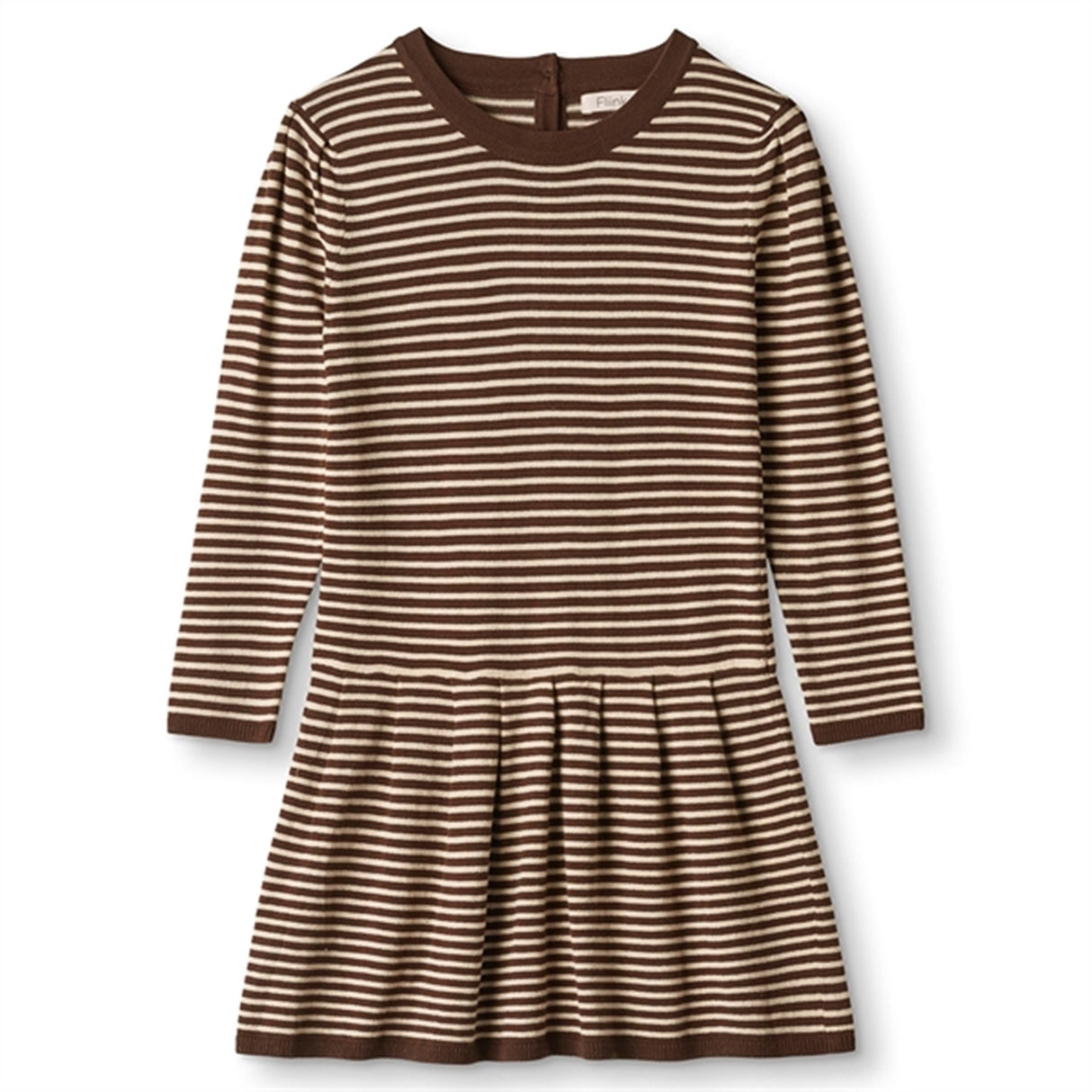 Fliink Chicory Coffee W. Sand Stripes Favo Peplum Klänning