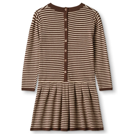 Fliink Chicory Coffee W. Sand Stripes Favo Peplum Klänning 2