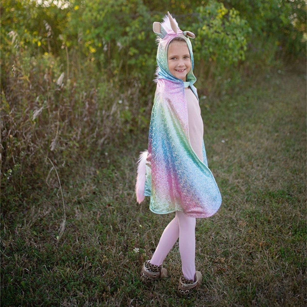 Great Pretenders Rainbow reversible Unicorn Dragon Cape 7