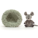 Jellycat Sovende Mus I Rede 12 cm