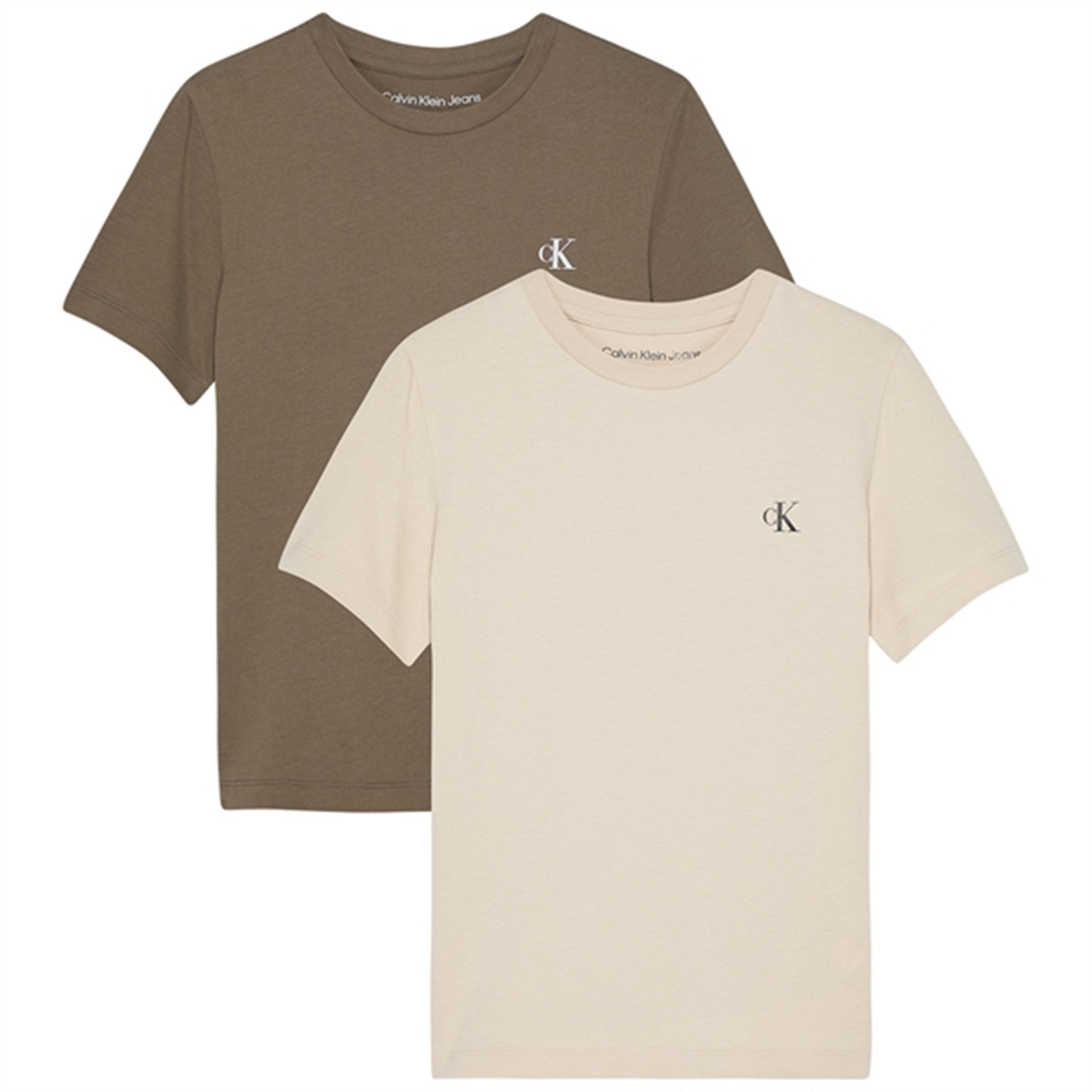 Calvin Klein Monogram T-shirt 2-pack Shitake/Classic Beige